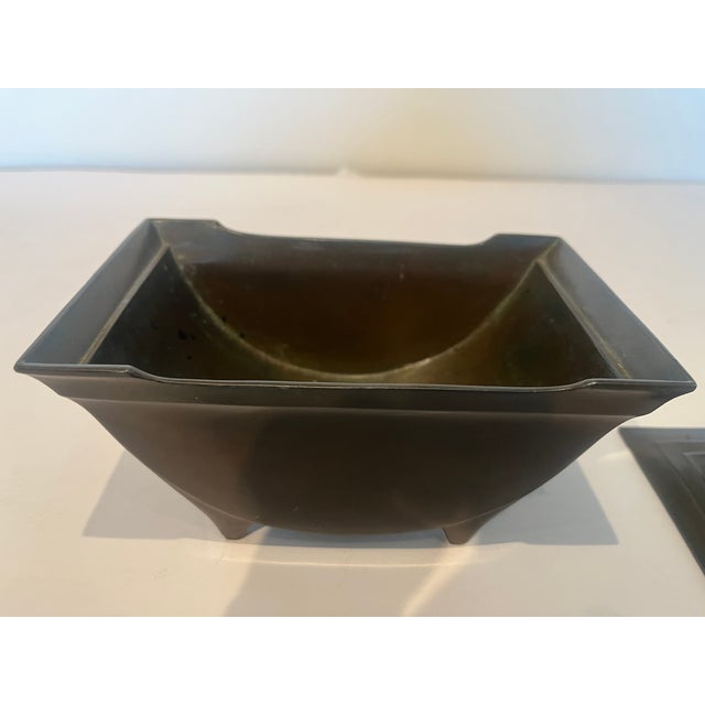 Just Andersen Danish Art Deco Lidded Decorative Collectible Box Disko Metal by Just Andersen D30 c.1926-1930 For Sale - Image 4 of 7