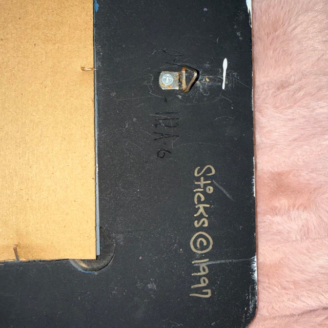 Beautiful Painted Artisan Mirror by Sticks by Sarah Grant, 1997, "You Are a Star" For Sale - Image 10 of 12