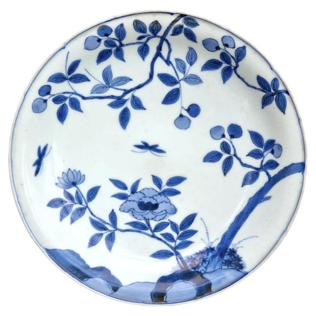 Early 18th Century Edo Japanese Arita Kakiemon Blue and White Dish For Sale - Image 10 of 10