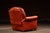 Red Vintage Tufted Leather Lounge Chair and Ottoman in Red For Sale - Image 8 of 12
