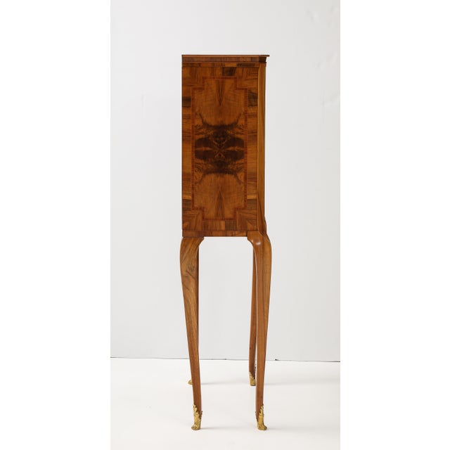 Wood 1940's French Burl-wood Tall Bar Cabinet For Sale - Image 7 of 12