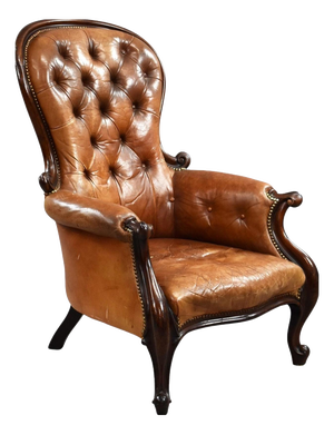 Victorian Leather Armchair, 1880s