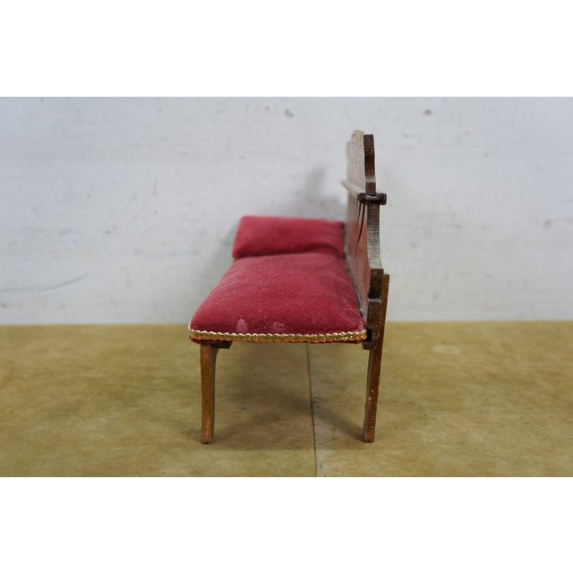 Wood Antique Victorian Quartersawn Oak Salesman Sample Chaise Lounge Daybed 14" For Sale - Image 7 of 12