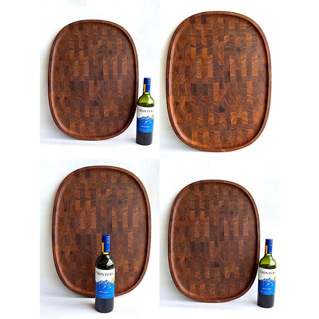 Vintage Extra Large Dansk Staved Teak Wood Charcuterie Board Designed by Jens H. Quistgaard For Sale In Miami - Image 6 of 14