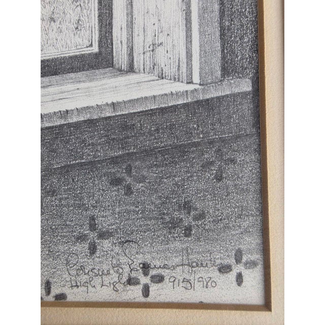 White Consuelo Eames Hanks Signed & Dated Lithograph “High Light” Lighthouse View, 1980, Professionally Framed 18”x15” For Sale - Image 8 of 8