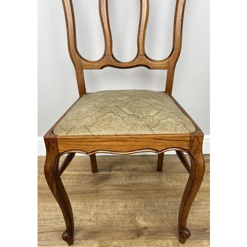 Vintage French Dining Chairs in Oak, Set of 6 For Sale - Image 10 of 15