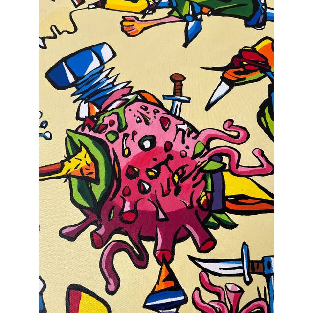 2000 - 2009 2006 "Transformation" Graffiti Pop Art Canvas by Ferenc Balint For Sale - Image 5 of 11