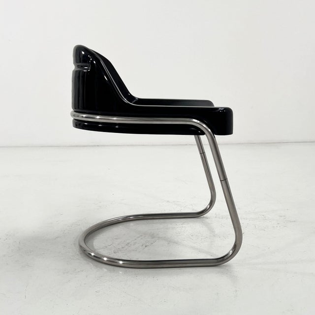 Mid-Century Modern Black Orix Desk Chair by Vittorio Parigi & Nani Prina for Molteni, 1970s For Sale - Image 3 of 10