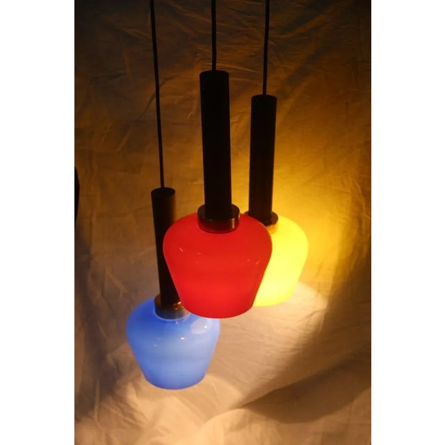 Metal Italian Brass Chandelier from Vistosi, 1950s For Sale - Image 7 of 10