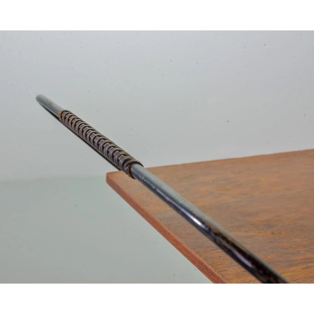 Metal Scandinavian Minimalist Foldable and Mobile Teak Tea Trolley on Black Steel Frame, 1950s For Sale - Image 7 of 15