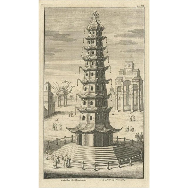 Porcelain Pagoda in Nanjing, 1736, Paper For Sale