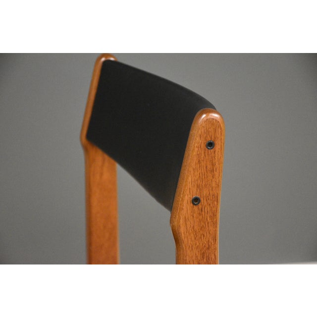 Wood 1960s Danish Modern Teak Black Dining Chairs - Set of 6 For Sale - Image 7 of 9