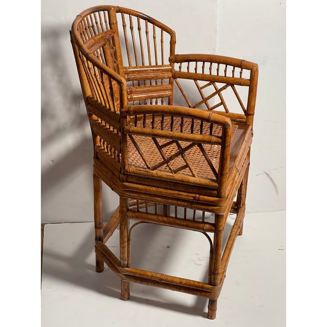 Vintage Brighton Bsmboo Chinoiserie Cane Armchair For Sale - Image 4 of 6