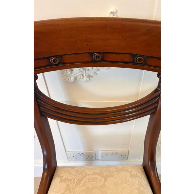 Antique English Regency Style Mahogany Dining Chairs, 1920, Set of 10 For Sale - Image 11 of 14
