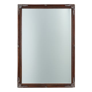 Antique Facet-Cut Mirror with Carved Wood Frame, France, 1850s For Sale