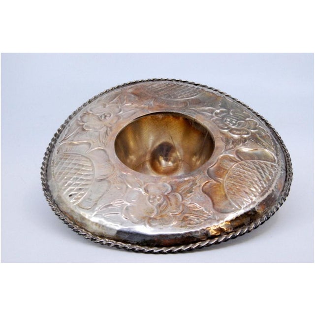 Mexican Hat in Silver with Corded Application and Relief Engravings For Sale - Image 4 of 9