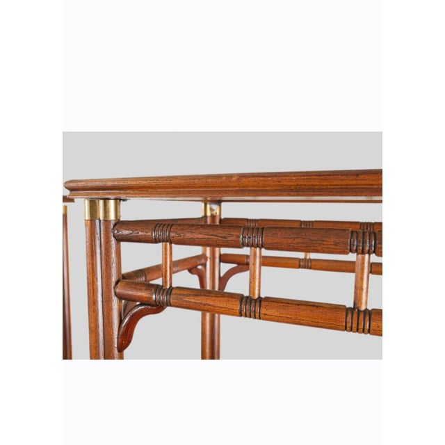 Pair of Mid-Century Faux Bamboo Etagere Shelves by Heritage For Sale - Image 10 of 11