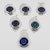 Sterling Silver and Murano Art Glass Barware Coasters Set of 6, Italy circa 1960 For Sale - Image 13 of 18
