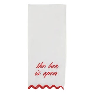The Bar Is Open Linen Bar Towel For Sale