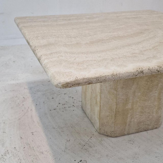 Italian Coffee Table in Travertine, 1980s For Sale - Image 11 of 17