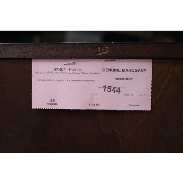 Wood Henkel-Harris New Market Collection Mahogany Chippendale High Chest For Sale - Image 7 of 11