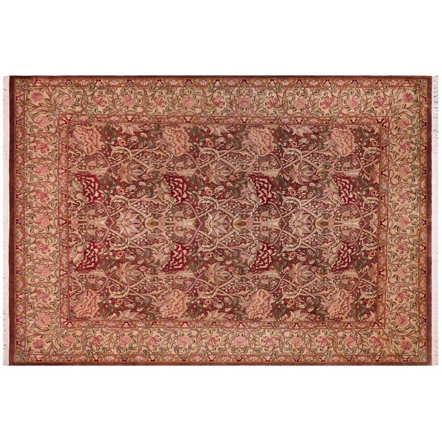 Brown William Morris 1990's Pak-Persian Brown/Ivory Wool Rug - 9'1'' X 12'6'' For Sale - Image 8 of 9