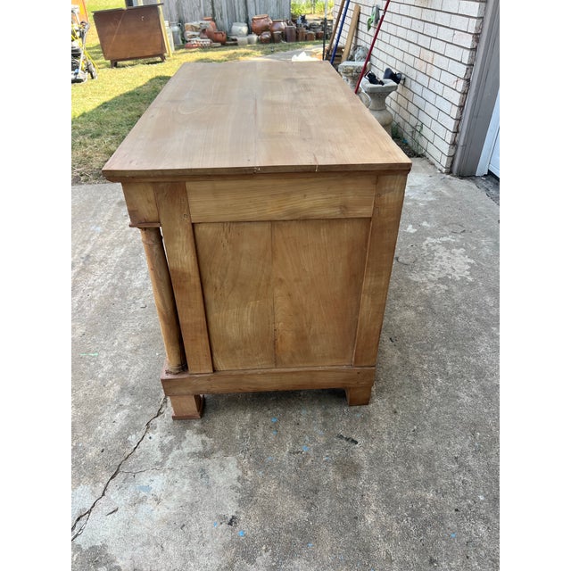Beige French 19th Century Empire Bleached Chestnut Chest of Drawers For Sale - Image 8 of 12