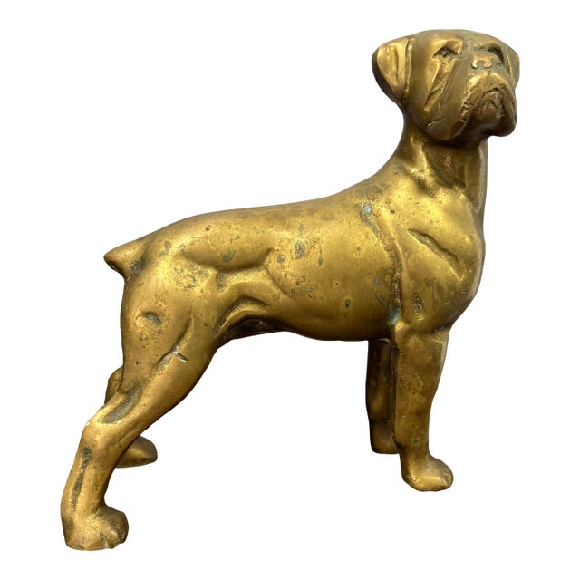 Vintage English Brass Dog For Sale