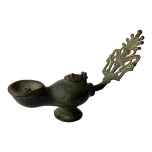 19th Century Roman Style Bronze Oil Lamp