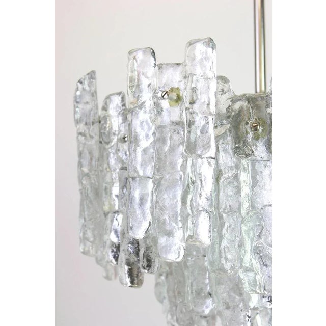 Large Murano Ice Glass Chandelier by Kalmar, Austria, 1960s For Sale - Image 3 of 9