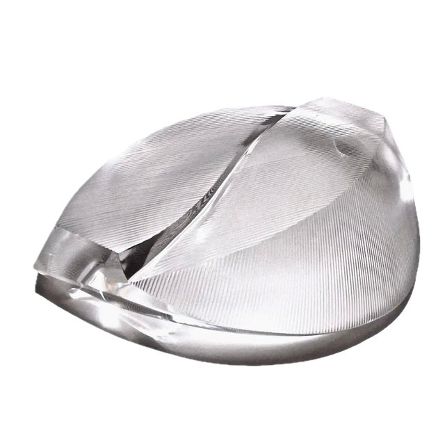 Lalique Vintage Mid-Century Modern Abstract Lalique Crystal Dish. For Sale - Image 4 of 6