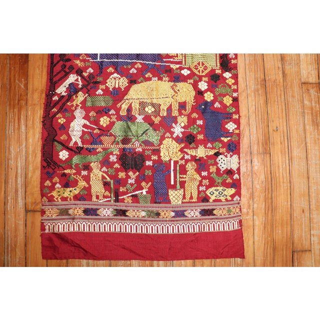 Early 21st Century Pictorial Egyptian Textile - 1'10" x 7'10" For Sale - Image 12 of 18