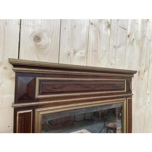 Napoleon III Walnut and Gilded Mirror For Sale - Image 4 of 5