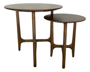 Revelation Mid-Century Modern Style Stow Away Nesting Tables Set of 2