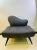 1940's Modernist Lounge Chair Designed By Grosfeld House in Textured Grey Toned Upholstery With Button Tufted Seat And...