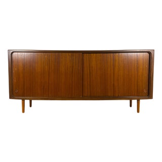 Mid-Century Modern Scandinavian Teak Sideboard with Sliding Doors, 1960s For Sale