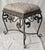 Metal Vintage Bronze Scrollwork Vanity Bench With Cream Jacquard Upholstery For Sale - Image 7 of 18