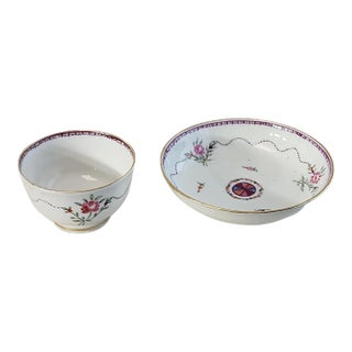 Circa 1790 Liverpool Pottery Tea Bowl and Saucer For Sale