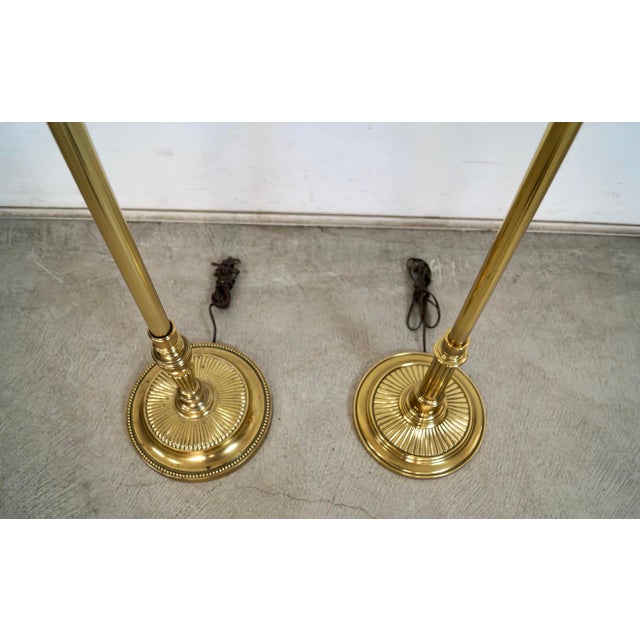 1970s 1970’s Hollywood Regency Brass Torch Floor Lamps by Stiffel - A Pair For Sale - Image 5 of 12