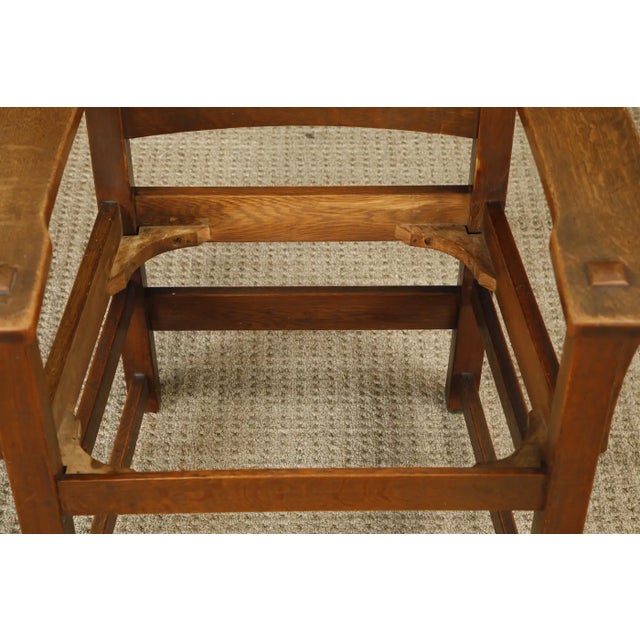 L. & j.g. Stickley Mission Oak Ladder-Back Armchair, C. 1910, Signed For Sale - Image 18 of 18
