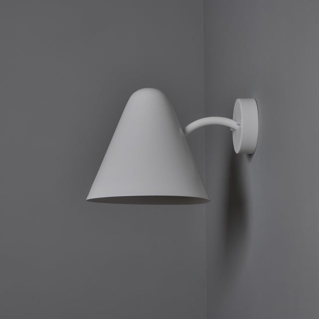 Mid-Century Modern 'ZuZu' White Painted Brass Wall Sconce in the Style of Jacques Biny For Sale - Image 17 of 18