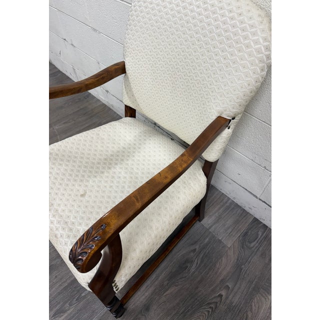 White Vintage Spanish Revival Walnut Armchair For Sale - Image 8 of 16