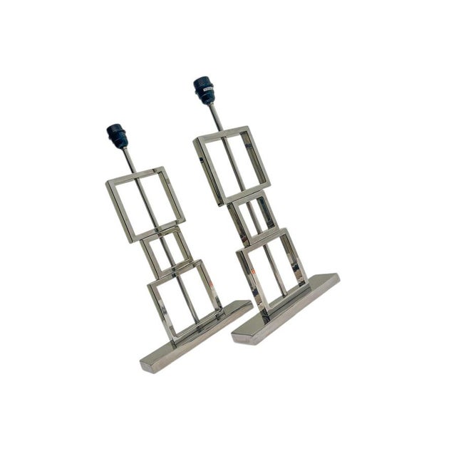 Metal Table Lamps from Dôme Deco, Belgium, 1990s, Set of 2 For Sale - Image 7 of 9