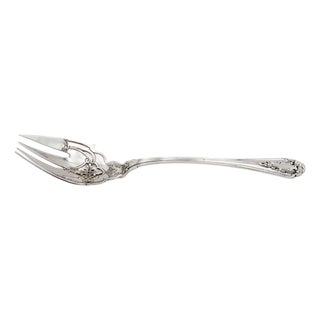 Silver Fish Fork with Cutouts and Reliefs For Sale