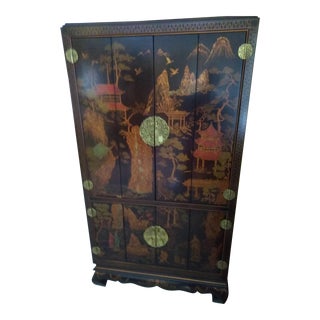 Silkscreen Oriental Cabinet by Henredon For Sale