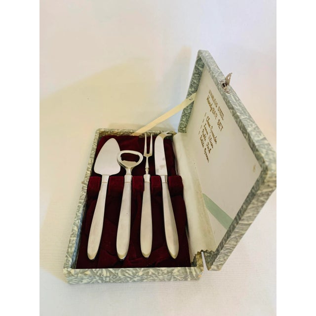 Mid-Century Modern Mid 20th Century M. W. C. O. Stainless Steel "Handy" Bar Set - 4 Pieces For Sale - Image 3 of 9