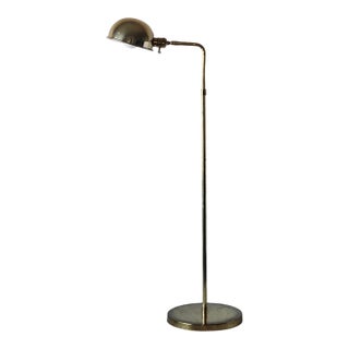 1970s Heyco Adjustable Brass Pharmacy Library Reading Floor Lamp For Sale