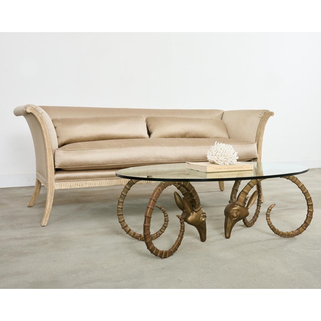 Brass Ibex Rams Head Cocktail Table After Alain Chervet For Sale - Image 12 of 17