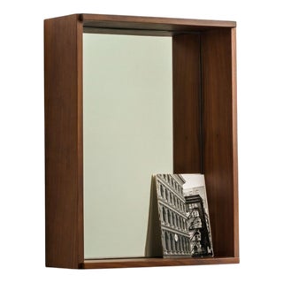 Campo Minimalist Wall Mirror in Walnut by Filipe & Viricel For Sale