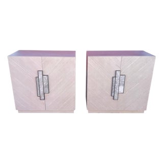 1990s Pair of Mid-Century Modern Cabinets by Uttermost For Sale